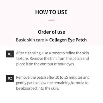 ETUDE Collagen Eye Patch, 0.14 oz. 10 pack | Revitalizing Under-Eye Treatment Mask Patch with Intensive Hydration and Tightening Effect