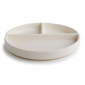 mushie Silicone Suction Plate | BPA-Free Non-Slip Design (Ivory)