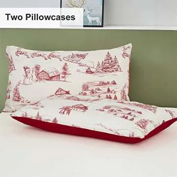 Yiran Red Christmas Duvet Cover Set with Pillowcases