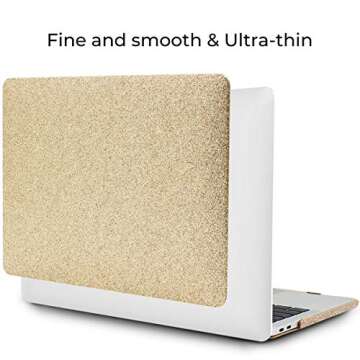 OneGET MacBook Pro 13 Inch Case with Touch Bar Fashion Laptop Case 2016 2017 2018 2019 Release A1989 A1706 A1708 A2159 Glitter Bling PU Hard Shell Cover for MacBook Pro 13 (Glitter Gold)