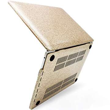 OneGET MacBook Pro 13 Inch Case with Touch Bar Fashion Laptop Case 2016 2017 2018 2019 Release A1989 A1706 A1708 A2159 Glitter Bling PU Hard Shell Cover for MacBook Pro 13 (Glitter Gold)