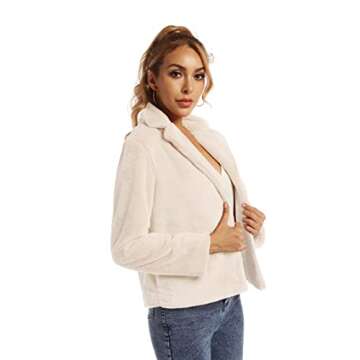 SUGAR POISON Womens Faux Fur Jacket Spring Autumn Long Sleeve Soft Comfort Jacket Coats Parka Outwear