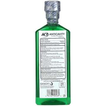 ACT Anticavity Fluoride Mouthwash, Mint, Alcohol Free, 18-Ounce Bottle (Pack of 6)