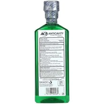 ACT Anticavity Fluoride Mouthwash, Mint, Alcohol Free, 18-Ounce Bottle (Pack of 6)