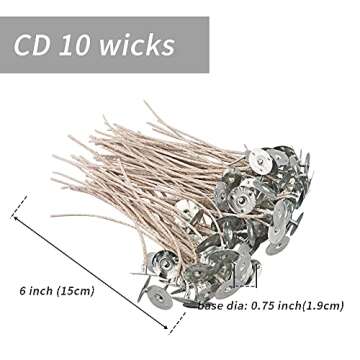 EUPNHY CD Series Candle Wicks - 100pcs CD 10 6" for Candle Making