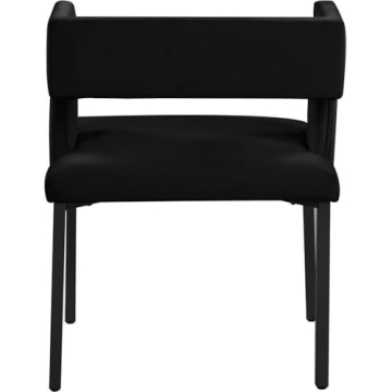 Modern Upholstered Dining Chair Set in Black Velvet - Caleb Collection