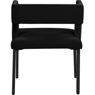 Modern Upholstered Dining Chair Set in Black Velvet - Caleb Collection