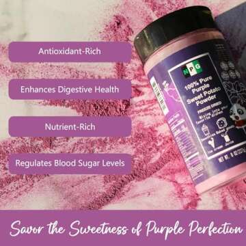 NPG 100% Pure Purple Sweet Potato Powder(Purple Yam Ube) 8 Ounces, All Natural Purple Dry Food Coloring Powder for Baking, Smoothies, Pasta, Tortillas, Vegan Gluten Free Non-GMO