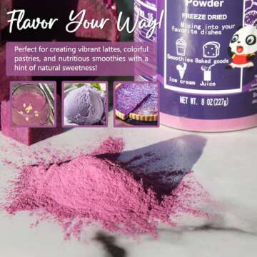 NPG 100% Pure Purple Sweet Potato Powder(Purple Yam Ube) 8 Ounces, All Natural Purple Dry Food Coloring Powder for Baking, Smoothies, Pasta, Tortillas, Vegan Gluten Free Non-GMO