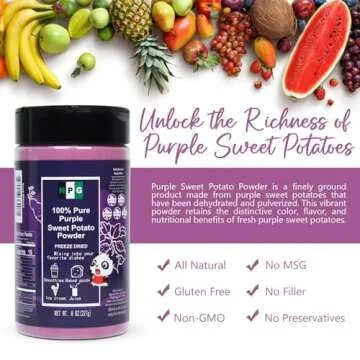 NPG 100% Pure Purple Sweet Potato Powder(Purple Yam Ube) 8 Ounces, All Natural Purple Dry Food Coloring Powder for Baking, Smoothies, Pasta, Tortillas, Vegan Gluten Free Non-GMO