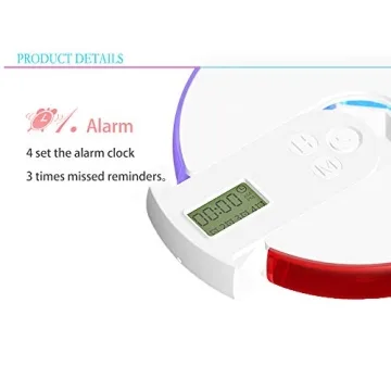 Mindore Rainbow Pill Organizer with Reminder Alarm - Portable