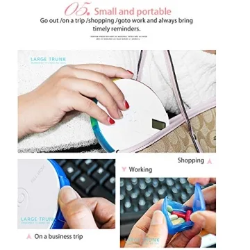 Mindore Rainbow Pill Organizer with Reminder Alarm - Portable