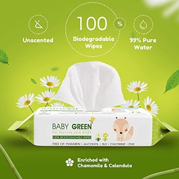 Yugi Green Baby Wipes Unscented Compostable Biodegradable Value Pack