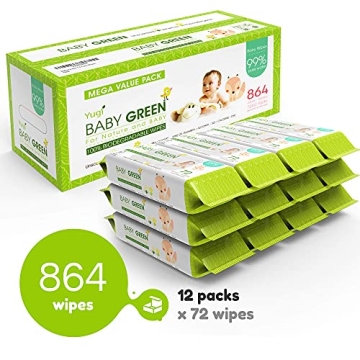 Yugi Green Baby Wipes Unscented Compostable Biodegradable Value Pack