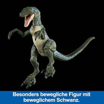 Mattel Jurassic World Hammond Collection Dinosaur Action Figure, Velociraptor 'Blue' Dino Toy with Articulation