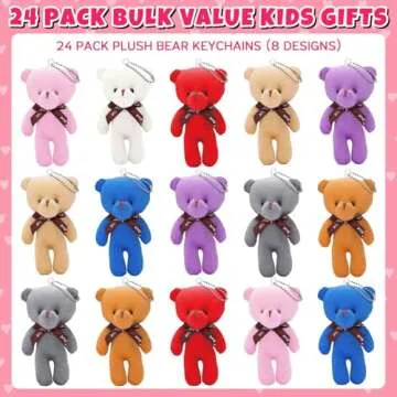 Asoulin 24 Pack Plush Bear Keychains for Easter Gifts