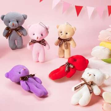 Asoulin 24 Pack Plush Bear Keychains for Easter Gifts