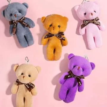 Asoulin 24 Pack Plush Bear Keychains for Easter Gifts