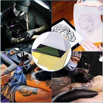 Tattoo Transfer Paper, Cridoz 35 Sheets Stencil Transfer Paper for Tattooing, A4 Size