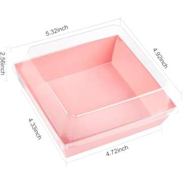 Kucoele 50 Pack Small Charcuterie Boxes with Clear Lids, To Go Paper Dessert Boxes Bakery Boxes, 5 I...