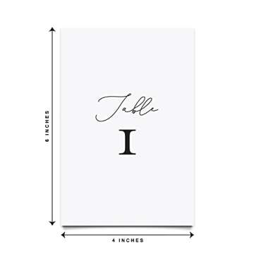 Bliss Collections Table Numbers, Modern Calligraphy, Double-Sided Cards Plus Head Table Card for your Wedding, Reception, Anniversary, Birthday Party or Celebration, 4"x6" (1-25 plus Head Table Card)