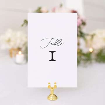 Bliss Collections Table Numbers, Modern Calligraphy, Double-Sided Cards Plus Head Table Card for your Wedding, Reception, Anniversary, Birthday Party or Celebration, 4"x6" (1-25 plus Head Table Card)