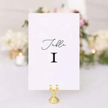 Bliss Collections Table Numbers, Modern Calligraphy, Double-Sided Cards Plus Head Table Card for your Wedding, Reception, Anniversary, Birthday Party or Celebration, 4"x6" (1-25 plus Head Table Card)