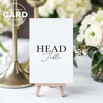 Bliss Collections Table Numbers, Modern Calligraphy, Double-Sided Cards Plus Head Table Card for your Wedding, Reception, Anniversary, Birthday Party or Celebration, 4"x6" (1-25 plus Head Table Card)