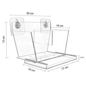 NIUXX Window Herb Box, Rectangular Plant Pots with Drain Tray, Window Garden Succulents Pot with Suction Stickers, Indoor Outdoor Flower Pot Home Kitchen Decor, Ideal Gift for Plant Lovers (Medium)