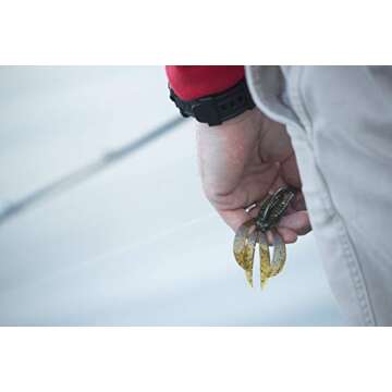 Berkley 1457700 Powerbait Pit Boss Soft Bait, 4" Bait Length, Green Pumpkin Green, Package of 8