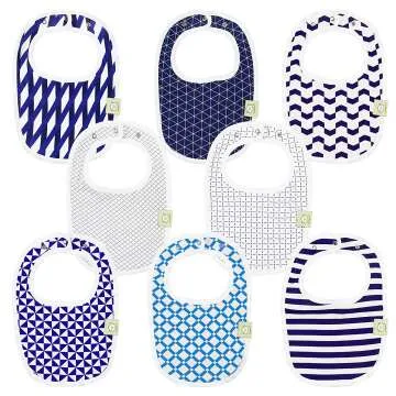 Organic Baby Bibs 8-Pack - Teething & Dribble