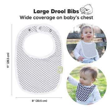 Organic Baby Bibs 8-Pack - Teething & Dribble