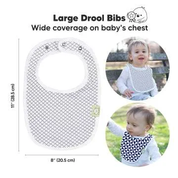 Organic Baby Bibs 8-Pack - Teething & Dribble