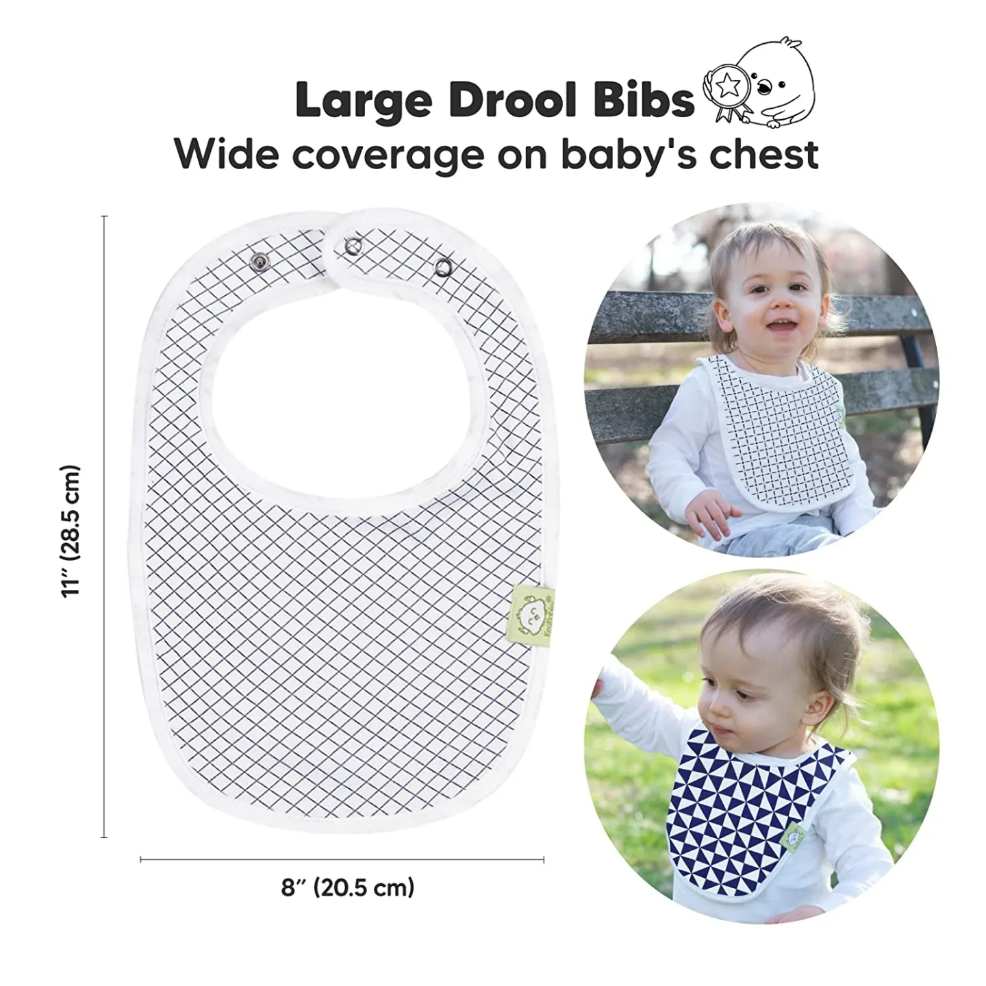 Organic Baby Bibs 8-Pack - Teething & Dribble