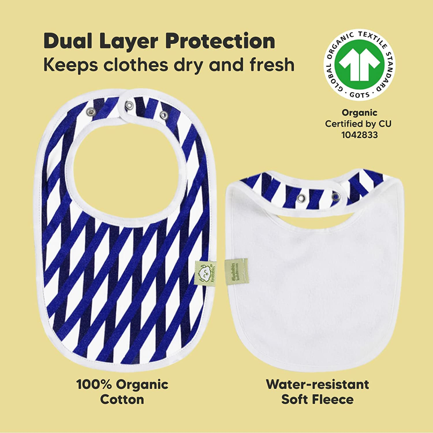 Organic Baby Bibs 8-Pack - Teething & Dribble