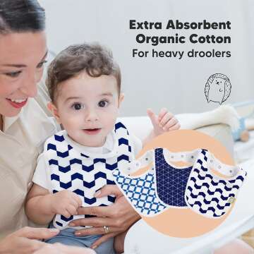 Organic Baby Bibs 8-Pack - Teething & Dribble