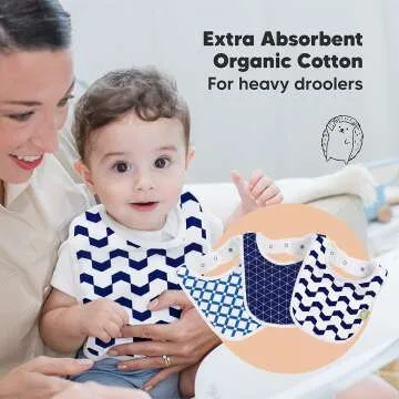 Organic Baby Bibs 8-Pack - Teething & Dribble