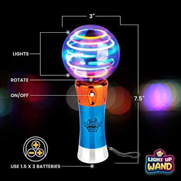 IPIDIPI TOYS Spinning Light Up Wand for Kids - Light Up Spinner, Spinning Globe, Special Needs Senso...