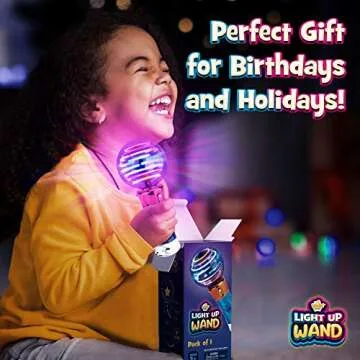 IPIDIPI TOYS Spinning Light Up Wand for Kids - Light Up Spinner, Spinning Globe, Special Needs Sensory Toys for Children with Autism, Stocking Stuffers