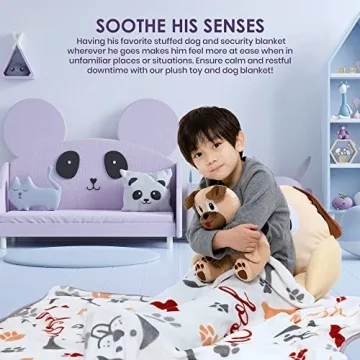 Girl's Unicorn Stuffed Animal Plush Blanket Set - Kids, Security Throw, Snuggle Pet & Comfort Sleeping Toy, Pink