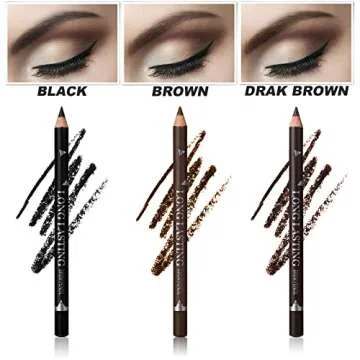 SUMEITANG 3Colors Eyebrow Pencil Eyeliner Set，Soft Textured Eyebrow Tint Pen，Easy to Color，Long Lasting，Waterproof Eye Brow Pencils for Fills in Sparse Areas and Gaps，Create a Natural Brow Makeup