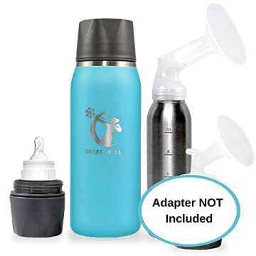 Breastmilk Chiller Reusable Storage Container by CERES CHILL| Keeps Milk Safe for up to 20 Hours |Connects w/Major Pumps(1 Chiller,Sky’sTheLimit Blue)