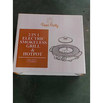 Food Party 2 in 1 Electric Smokeless Grill Hot Pot