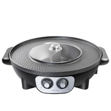 Food Party 2 in 1 Electric Smokeless Grill Hot Pot