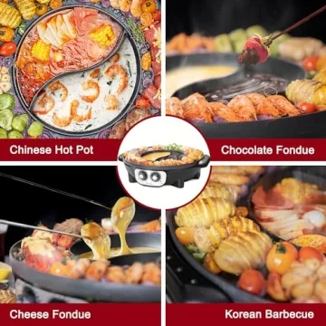 Food Party 2 in 1 Electric Smokeless Grill Hot Pot