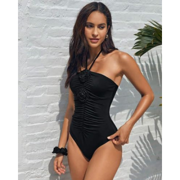 SherryDC Women's Tummy Control Swimsuit 3D Flowers