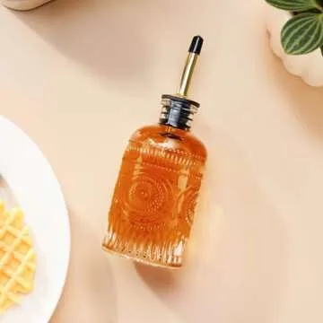 Gegewawa 7oz Glass Coffee Syrup Dispenser with Metal Spout