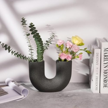 Elegant Matte Ceramic Ribbed Vase for Stylish Homes
