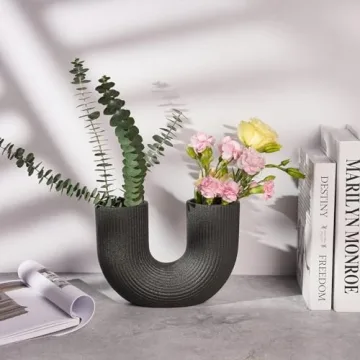 Elegant Matte Ceramic Ribbed Vase for Stylish Homes