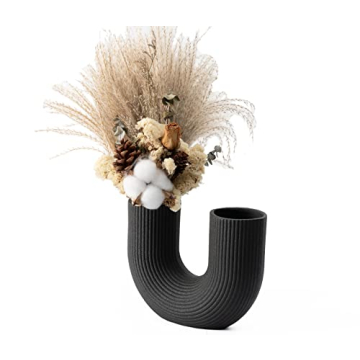 Elegant Matte Ceramic Ribbed Vase for Stylish Homes